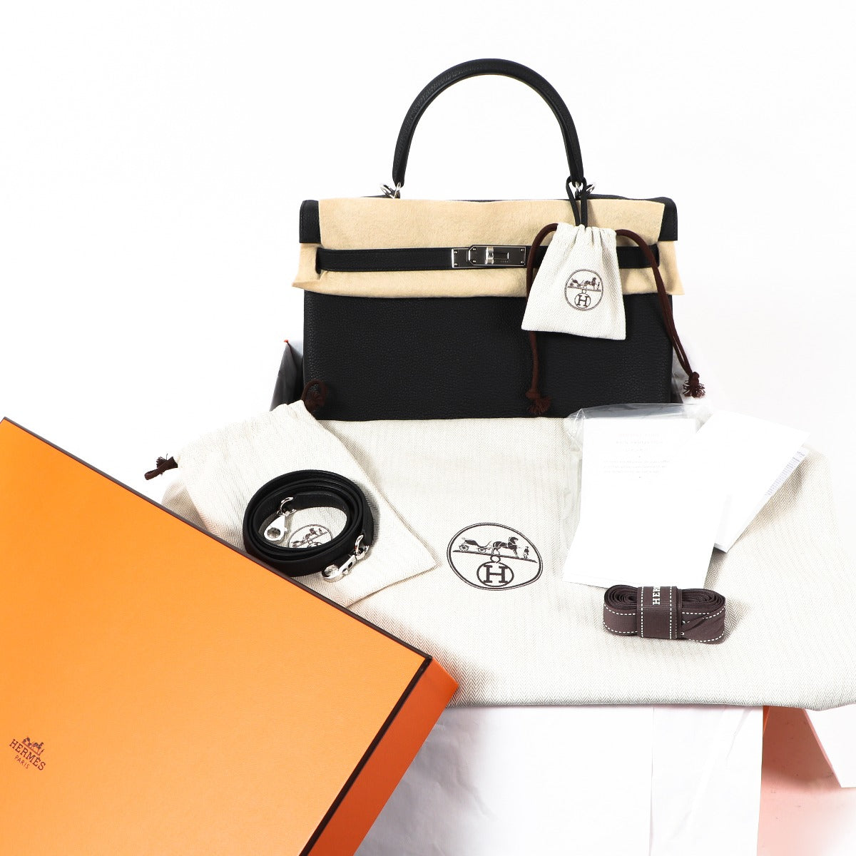 Hermès Kelly 35 Black Togo Palladium Hardware