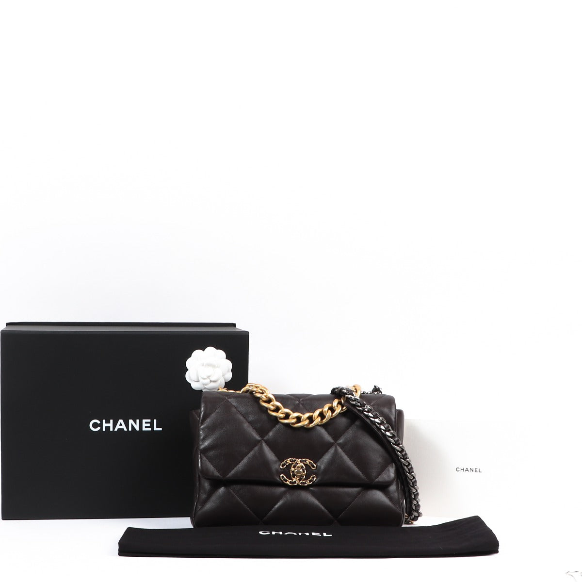 Chanel Brown Lambskin 19 Large Bag