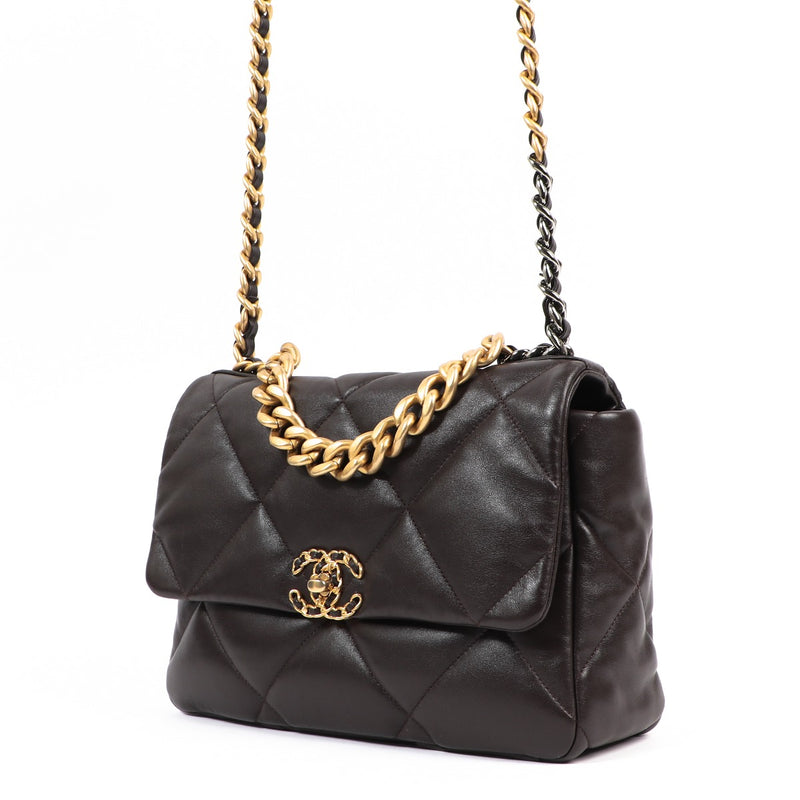 Chanel Brown Lambskin 19 Large Bag