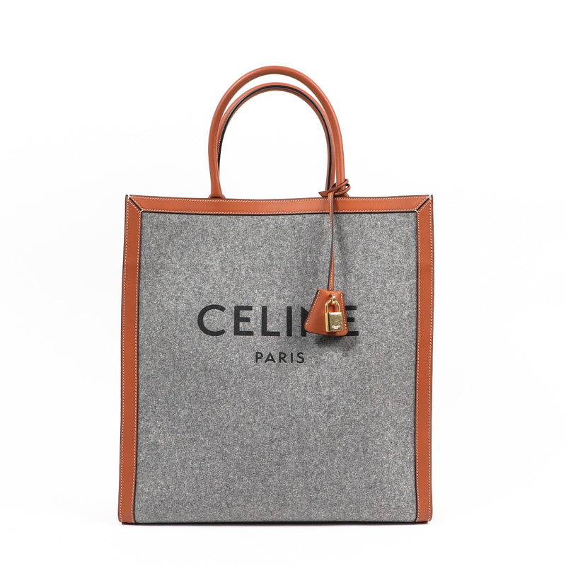 Celine Grey Vertical Cabas Tote Bag