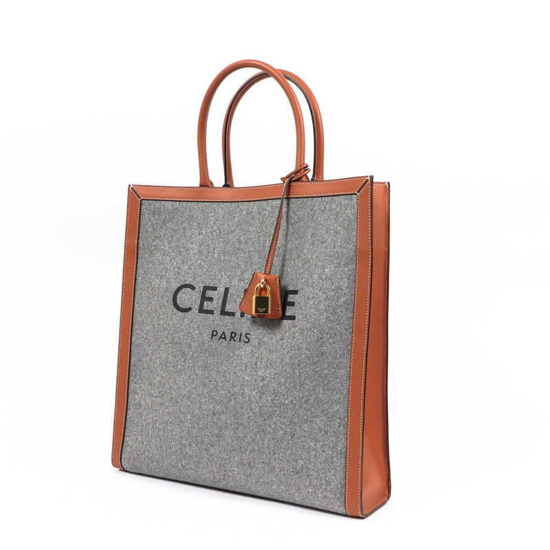 Celine Grey Vertical Cabas Tote Bag