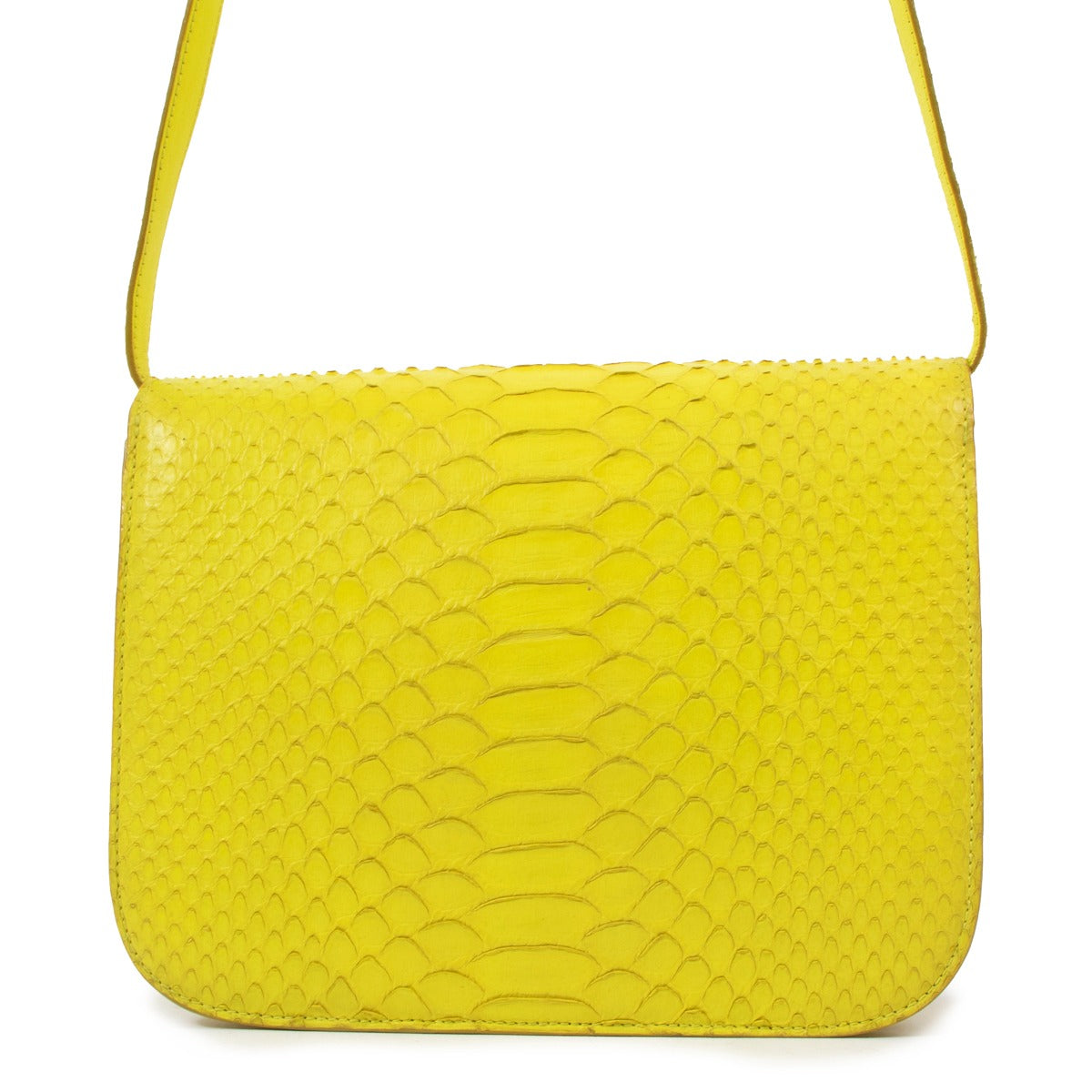 Sac Céline Classic Box moyen en python jaune