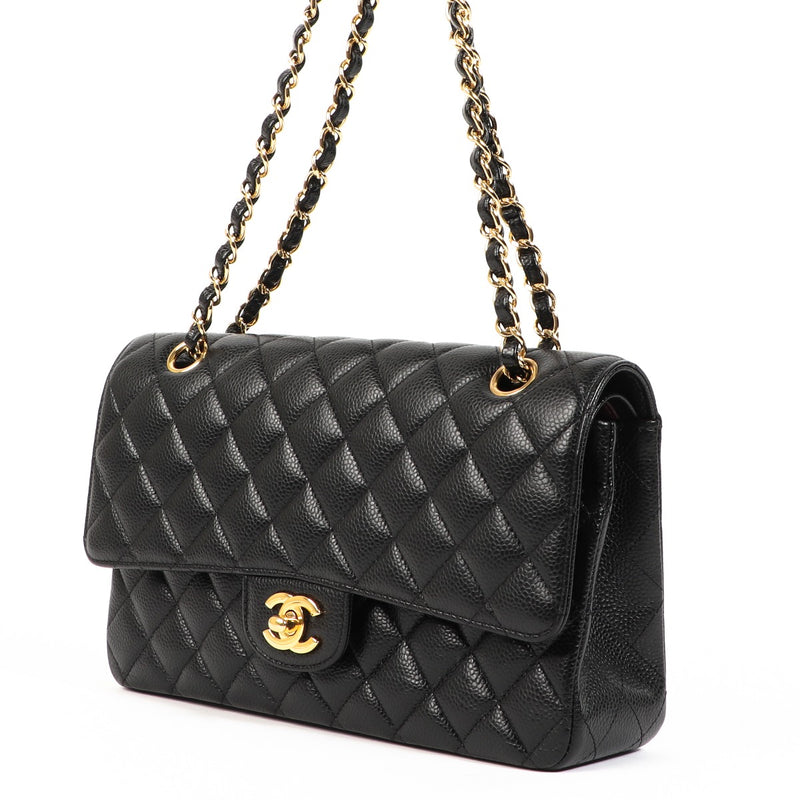 Authentic second hand luxury designer Chanel Black Caviar Classic Flap Bag on labellov.com