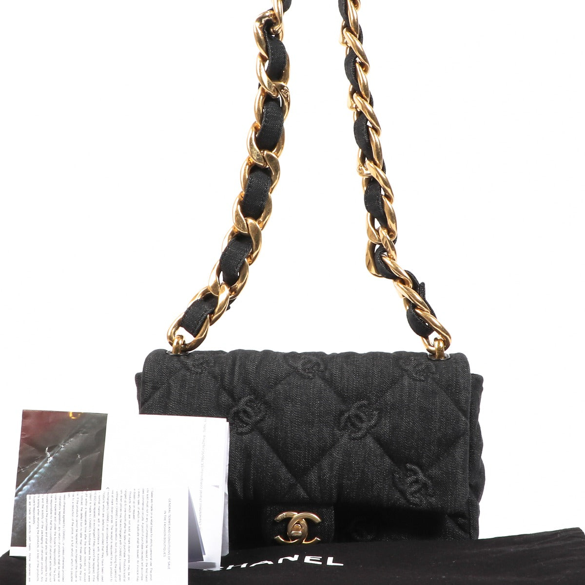 Authentic Second hand Chanel Spring Summer 2022 Funky Town Chunky Town Denim Classic Bag