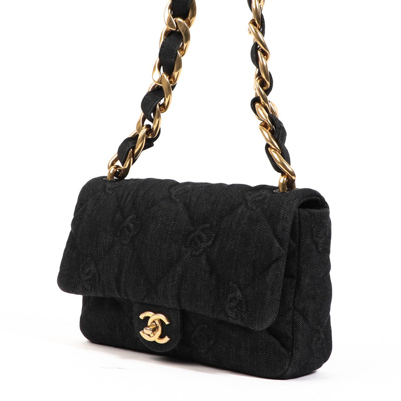 Authentic Second hand Chanel Spring Summer 2022 Funky Town Chunky Town Denim Classic Bag