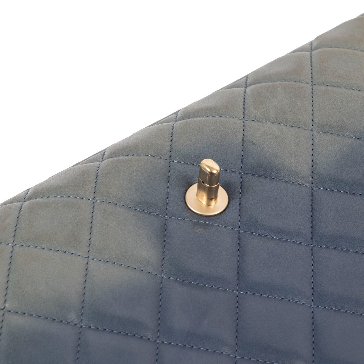 Sac Chanel Maxi Classique à Rabat Simple en Agneau Gris-Bleu