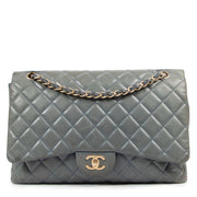 Chanel Blue Lambskin Maxi Classic Single Flap Bag