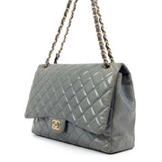 Chanel Blue Lambskin Maxi Classic Single Flap Bag