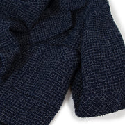 100% authentic second hand Chanel Navy Blue/ White Cotton Tweed Coat at Labellov