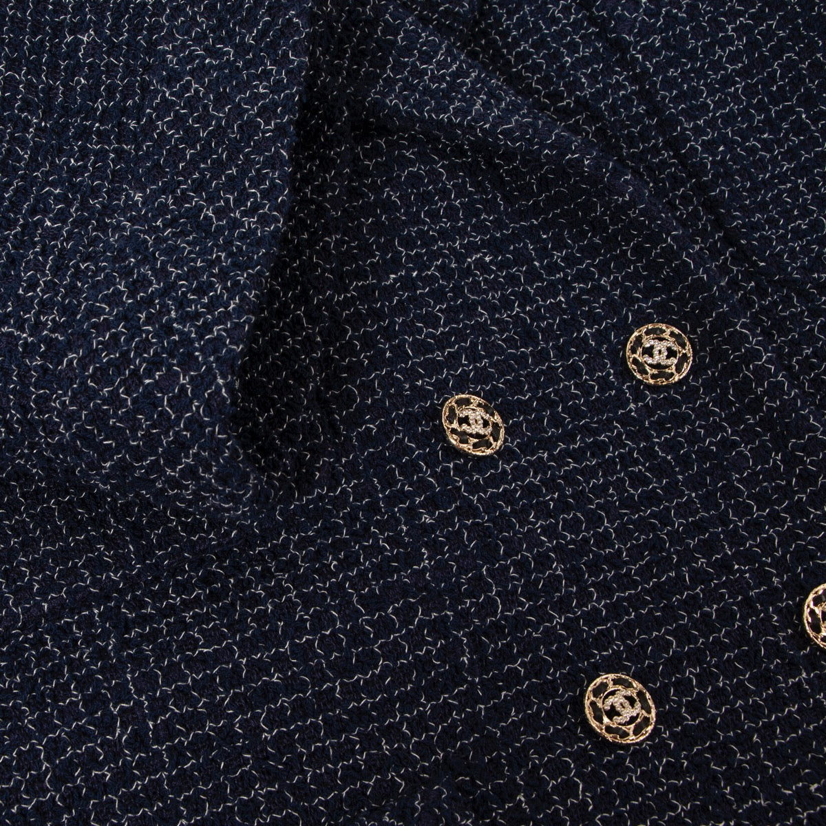 Chanel Spring Summer 2022 Blue Cotton Tweed Coat - Size 36 (FR)