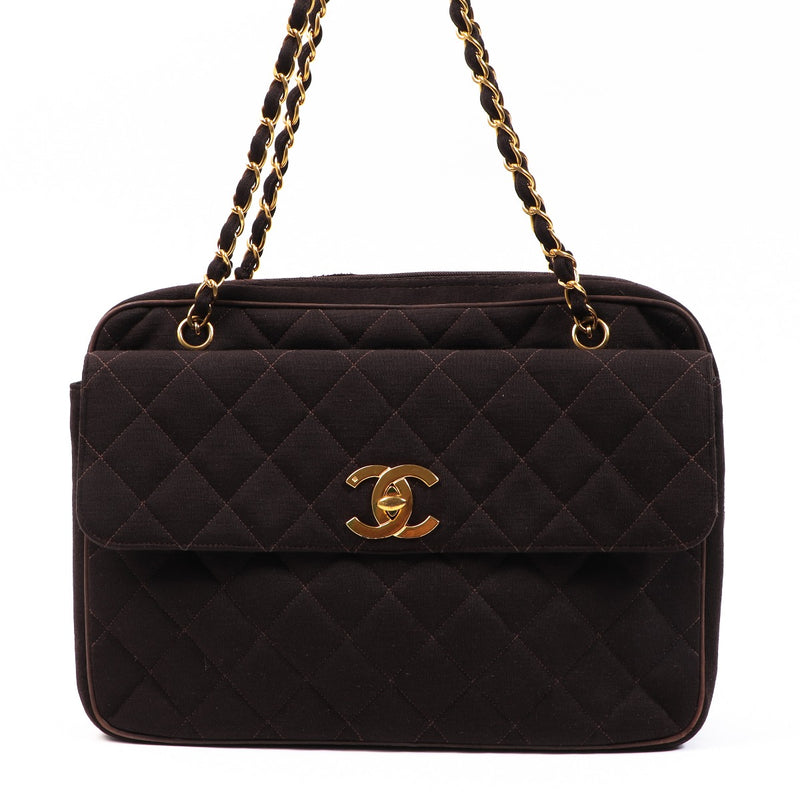 Chanel Quilted Fabric Vintage Tote Bag