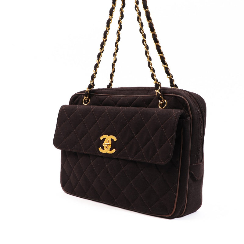 Chanel Quilted Fabric Vintage Tote Bag