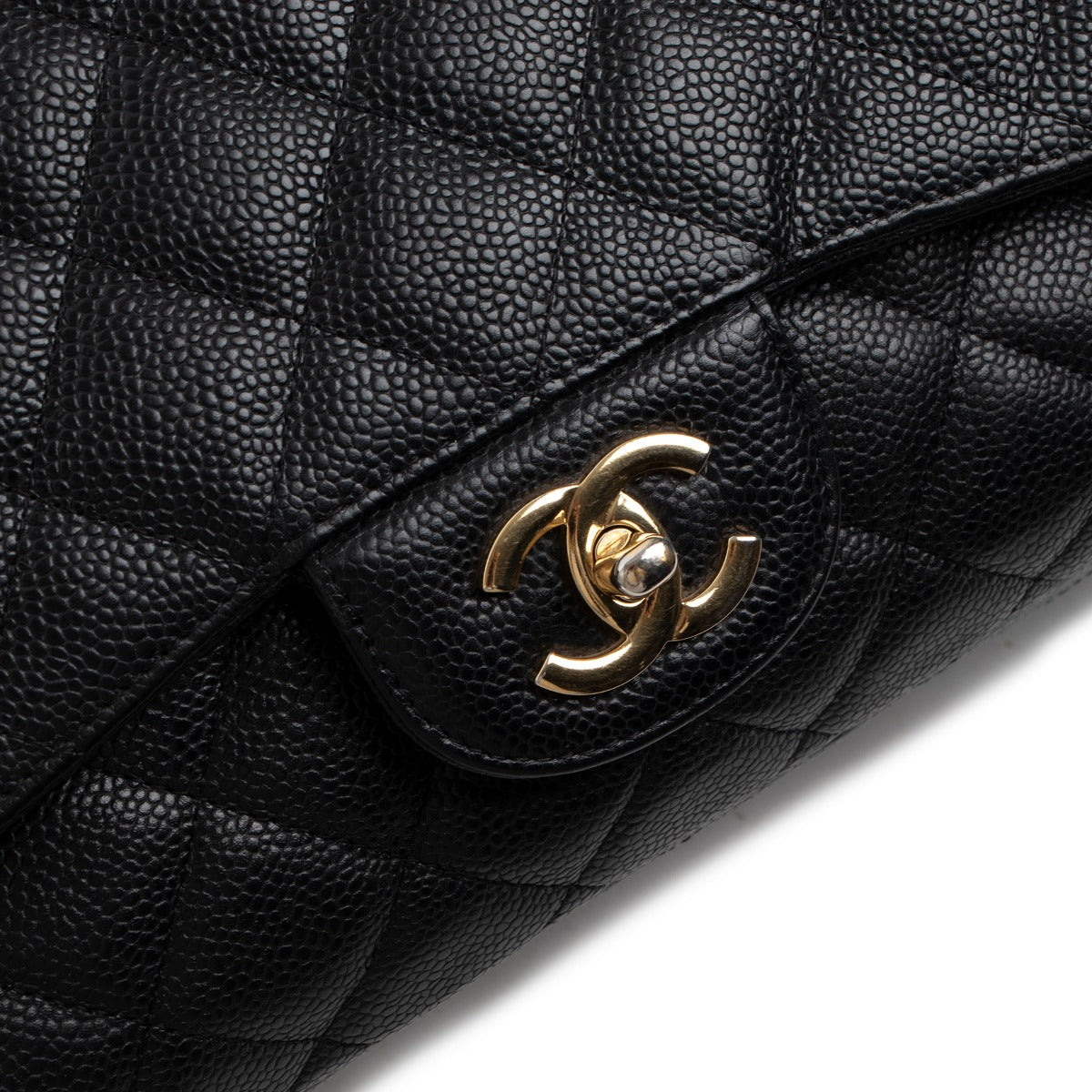 Chanel Black Caviar Leather Maxi Classic Single Flap Bag