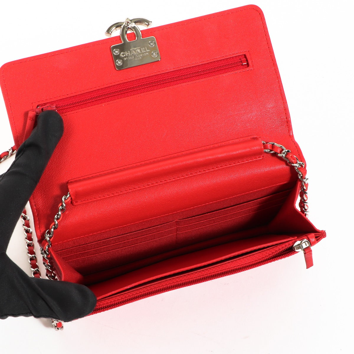Chanel Red Urban Companion Wallet On Chain