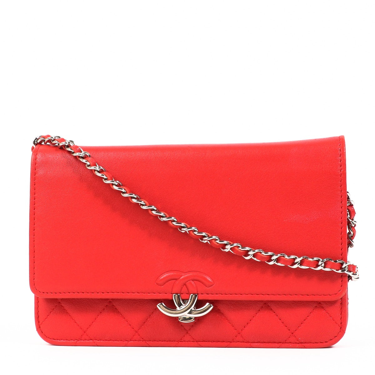 Chanel Red Urban Companion Wallet On Chain