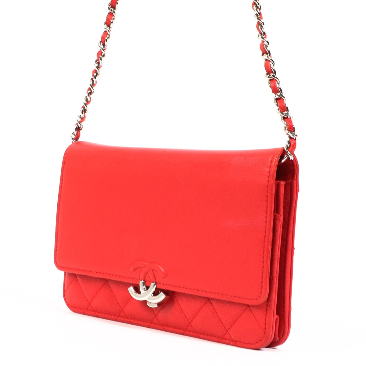 Chanel Red Urban Companion Wallet On Chain