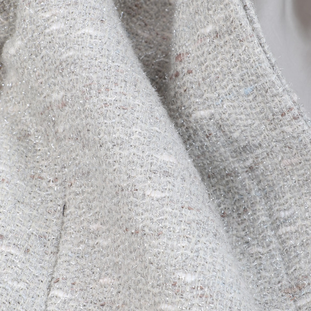 Chanel Fall 1999 Silver Shimmer Tweed Jacket - Size FR46