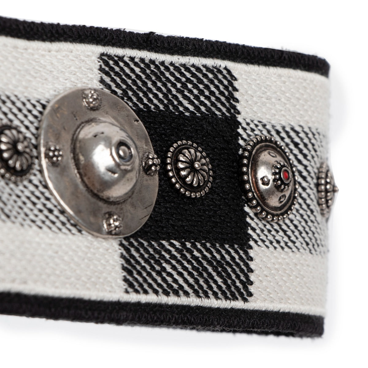 Christian Dior Zwart/Wit Geborduurde Medaillons Schouderband