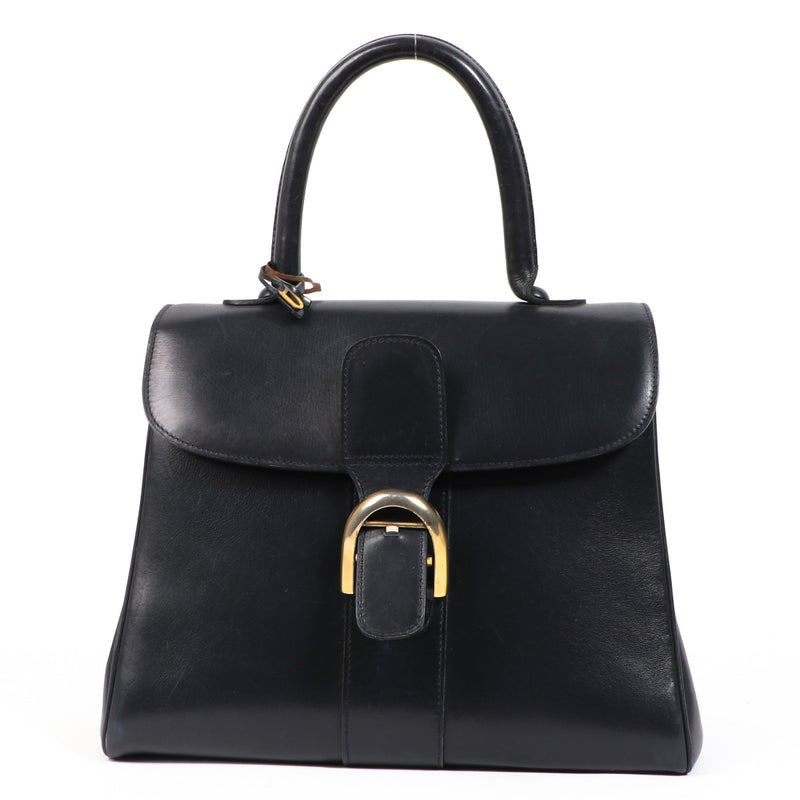 Delvaux 1960s Brillant MM Marine Blue Box Calf