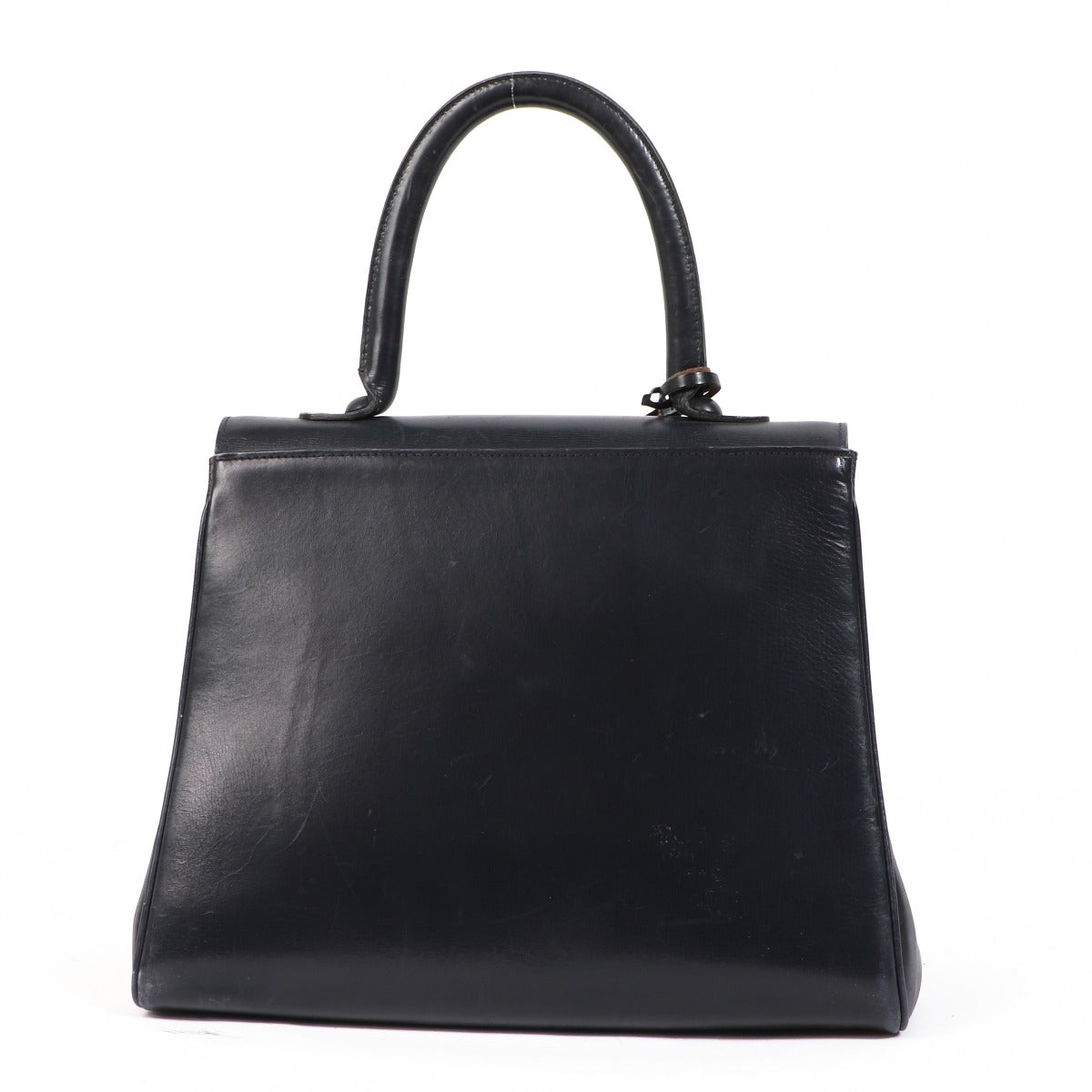 Delvaux 1960s Brillant MM Marine Blue Box Calf
