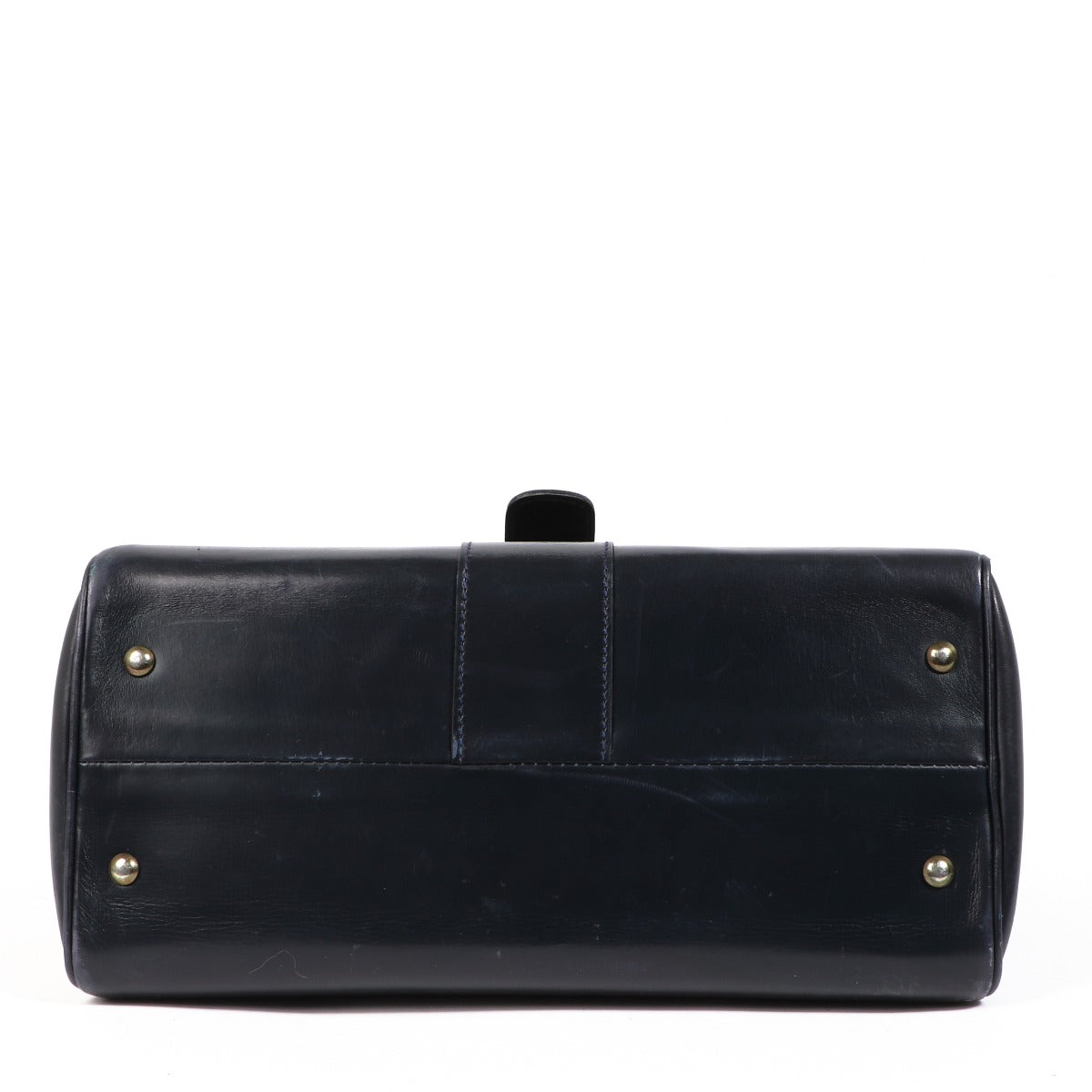 Delvaux 1960s Brillant MM Marine Blue Box Calf