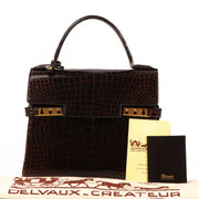 Delvaux Vintage Tempête MM Brown Crocodile
