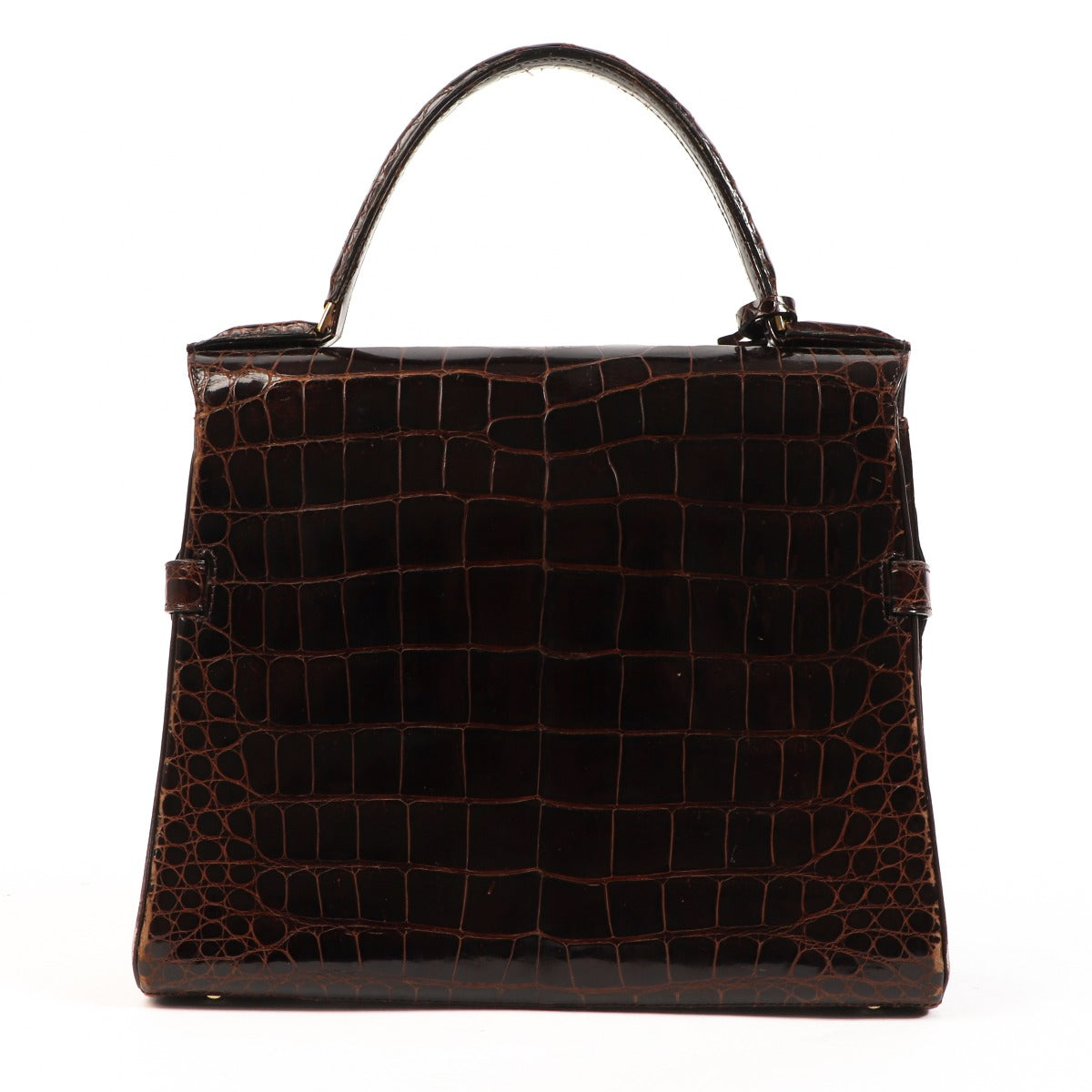 Delvaux Vintage Tempête MM Bruin Krokodil