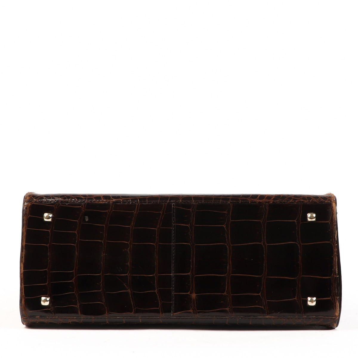 Delvaux Vintage Tempête MM Bruin Krokodil