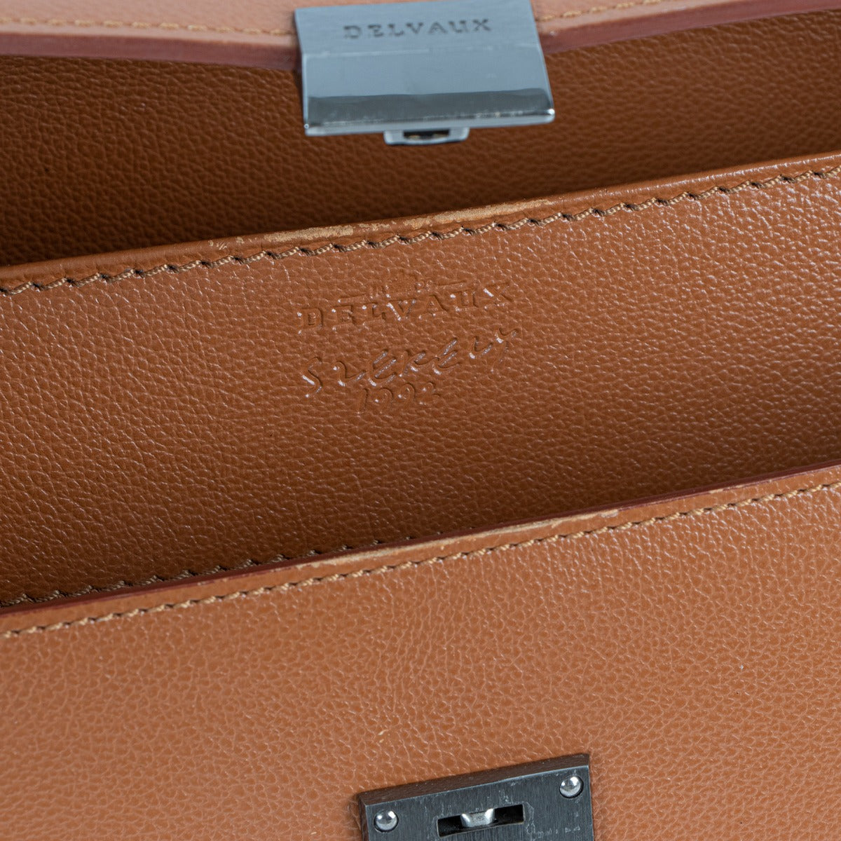 Delvaux Szekely 1992 Fauve Leather Message Briefcase