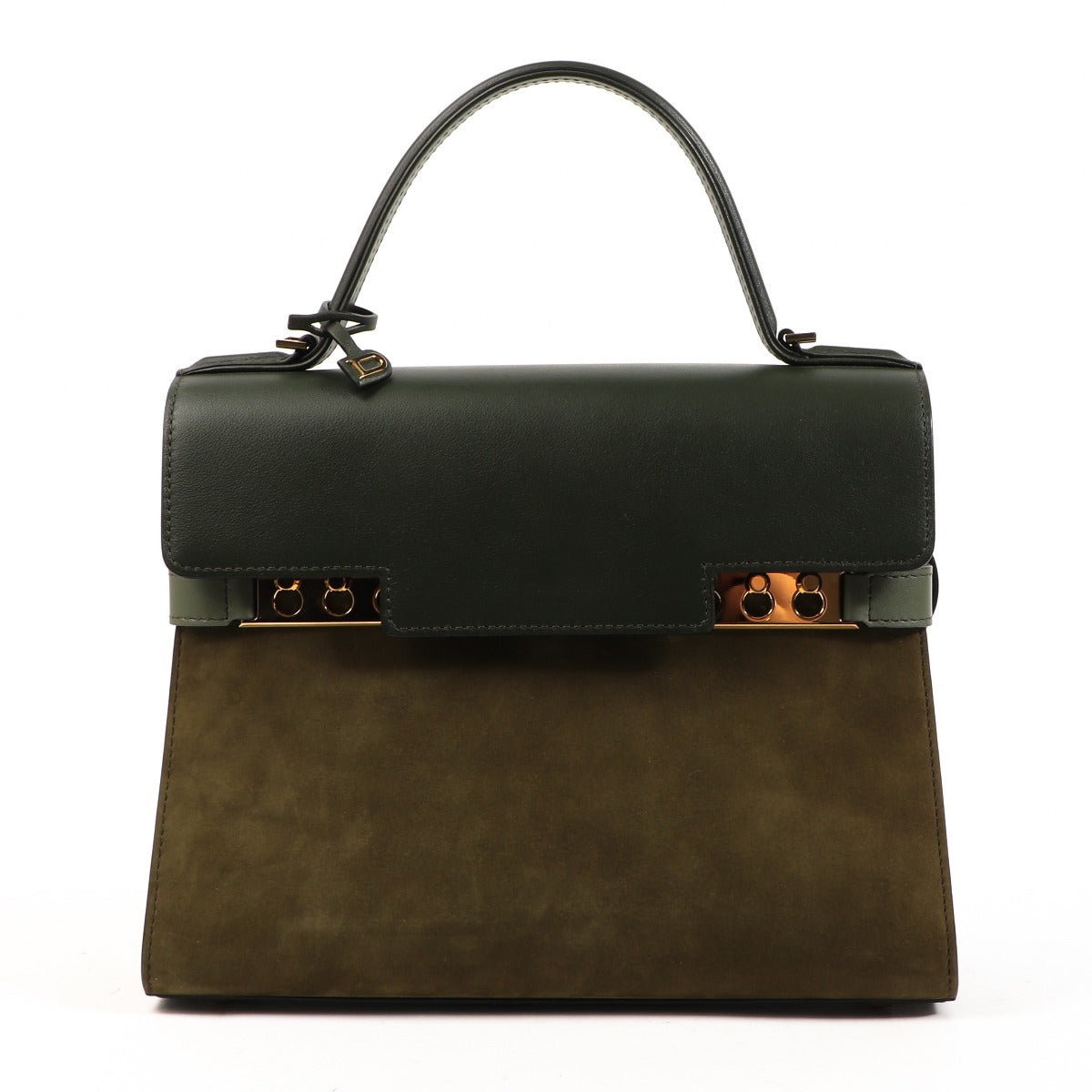 Delvaux Tempête MM Khaki Supple Calf & Calf Velours