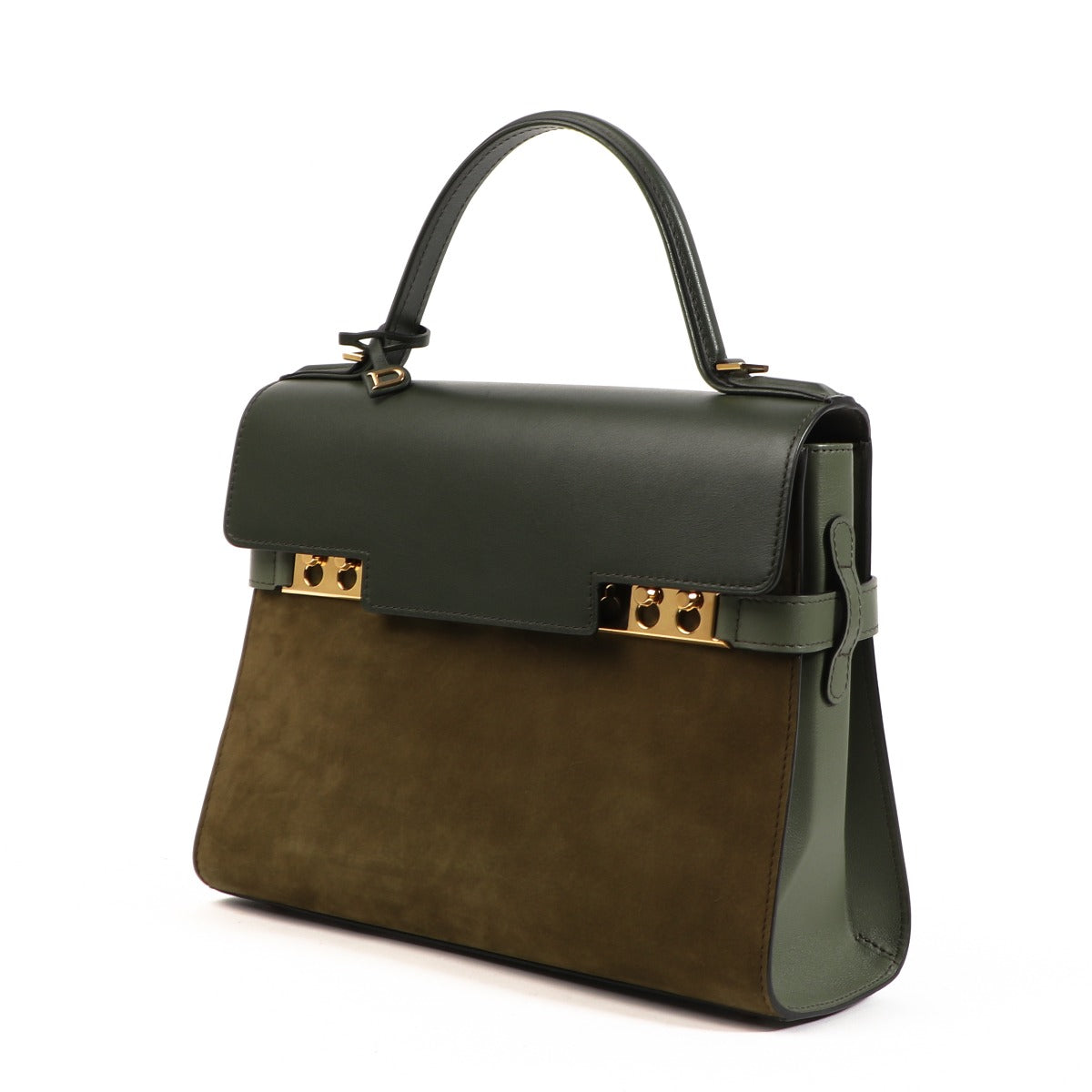 Delvaux Tempête MM Khaki Supple Calf & Calf Velours