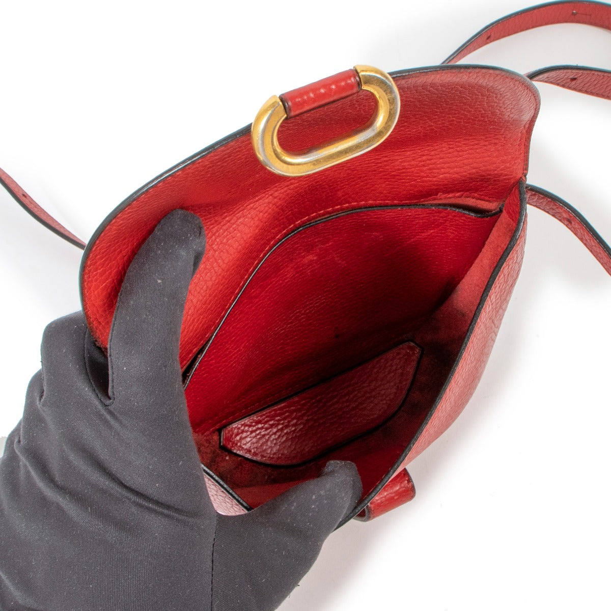 Delvaux Listrac Rode Leren Riemtas