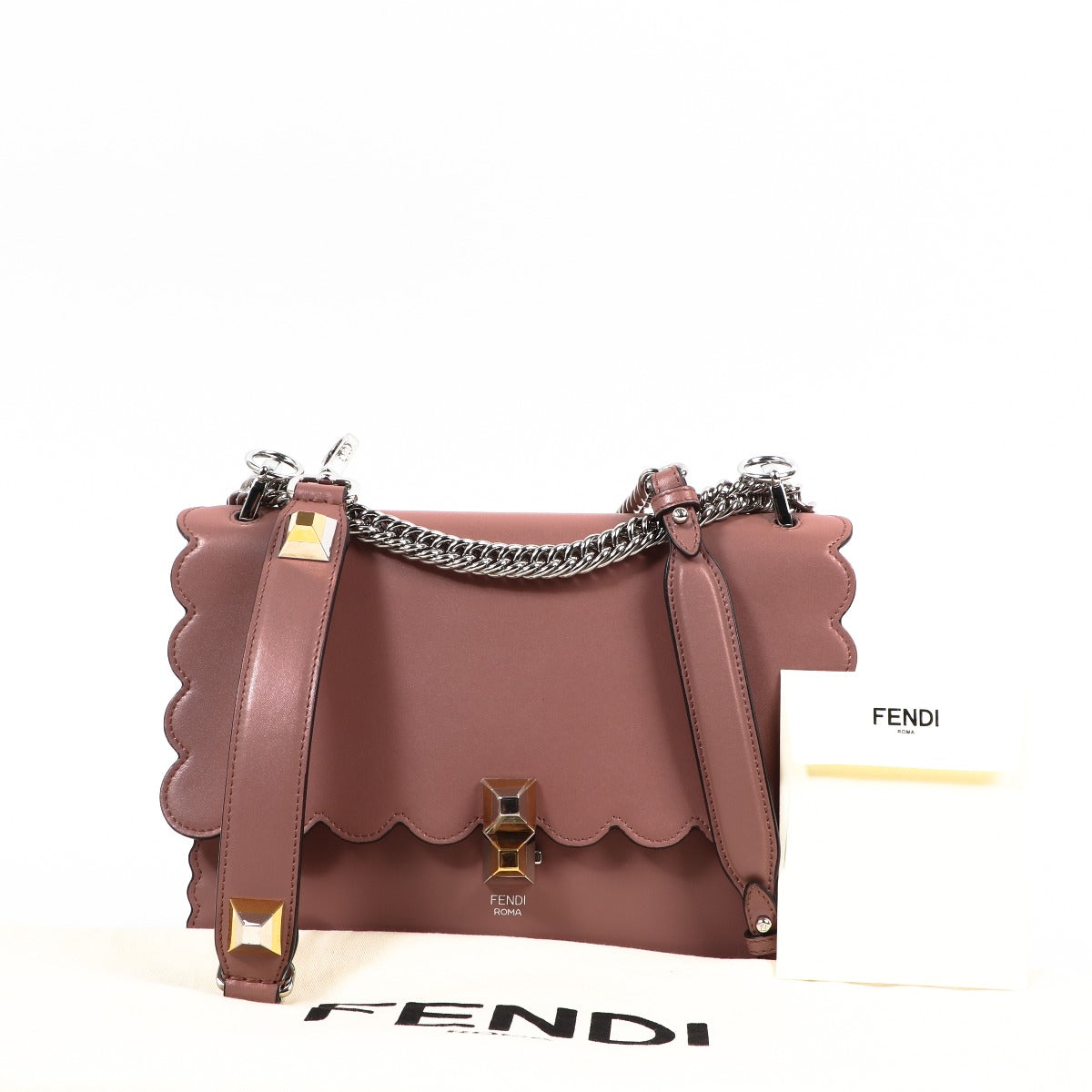 Fendi Kan I English Rose Scalloped Studded Bag