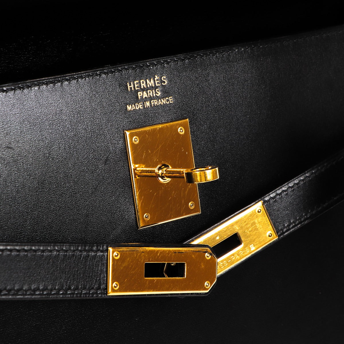 hermes kelly 35 logo stamp detail