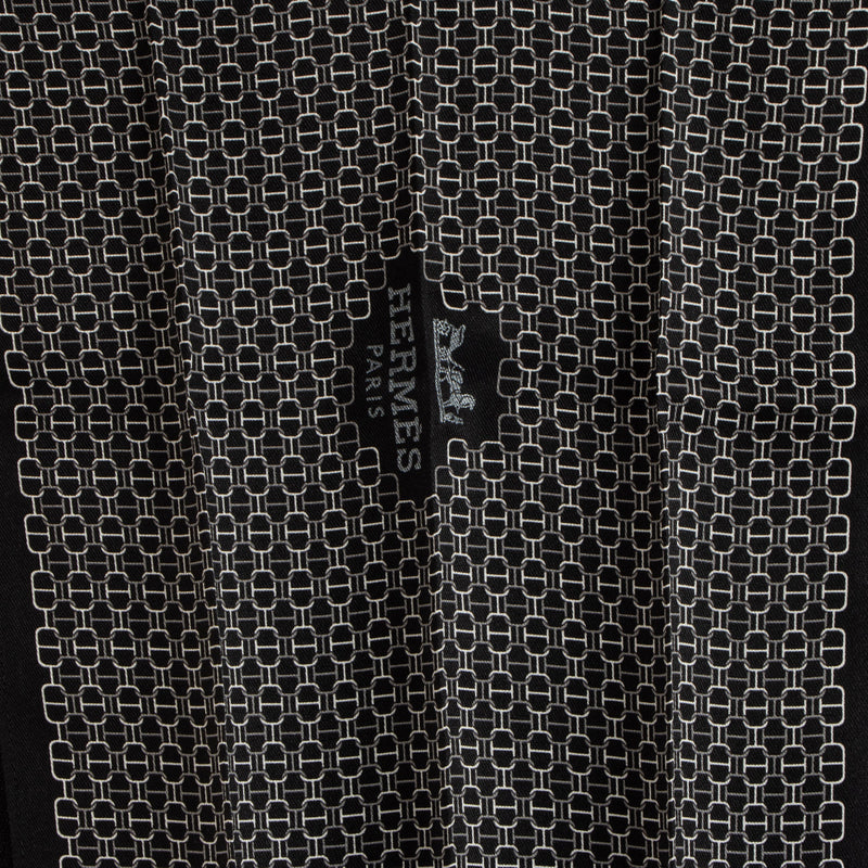 Hermès Black Silk Slim Scarf