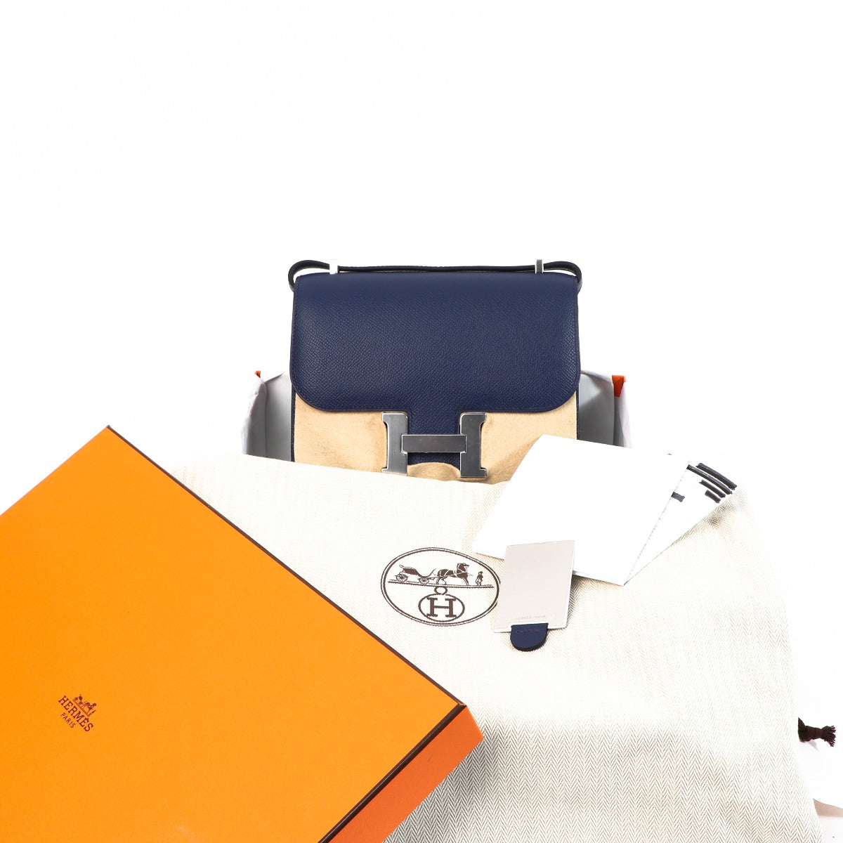 Hermès Constance III Mini Miroir Bleu Saphir Epsom Palladium Hardware