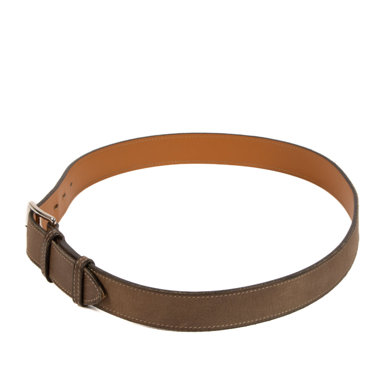 Hermès Taupe Etriviere 32 Leather Belt - size 85