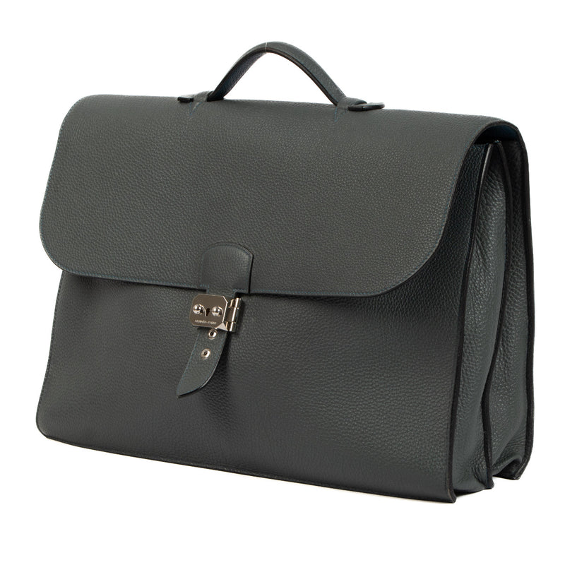 Hermès Seafoam Green Clemence Sac à Dépêches 41 Briefcase