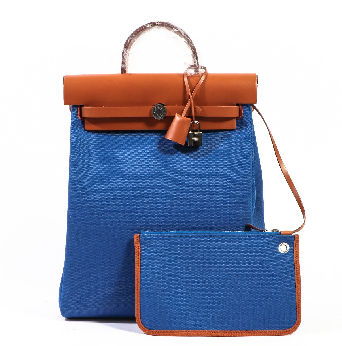 Sac à Dos Hermès Herbag A Dos Zip Bleu France & Fauve