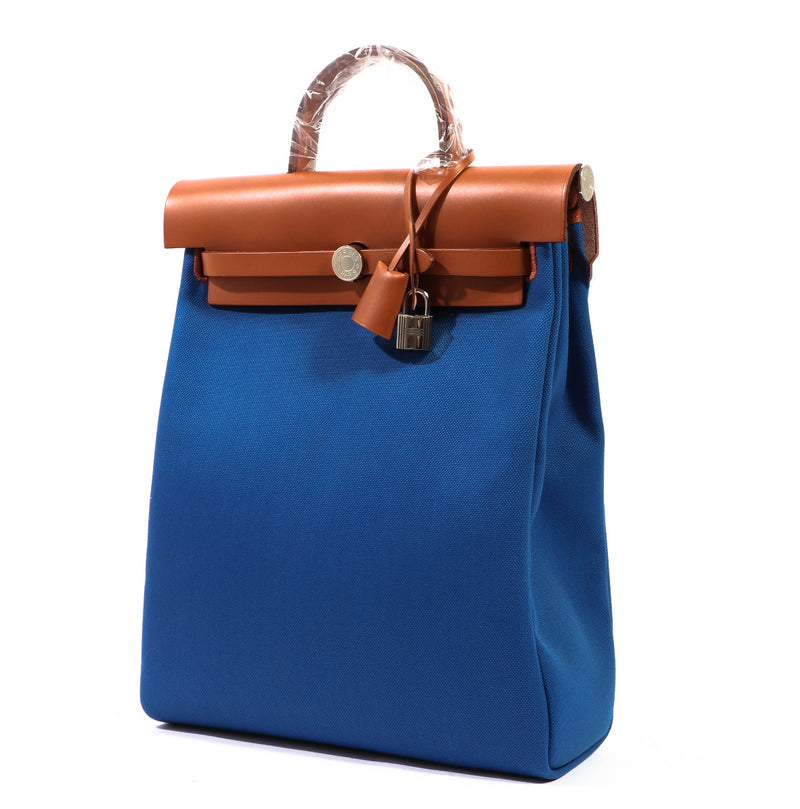 Hermès Herbag A Dos Zip Retourne Bleu France & Fauve Backpack