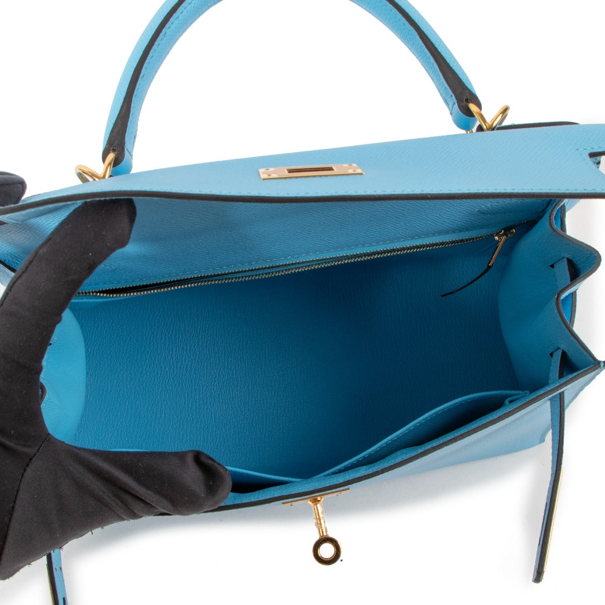 Hermès Kelly 28 Blue Celeste Epsom GHW