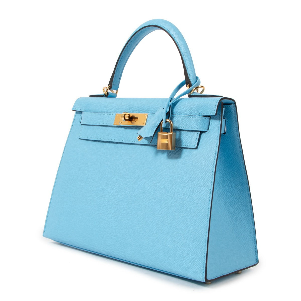 Buy authentic second hand luxury designer handbag Hermès Kelly 28 Blue Epsom on labellov.com