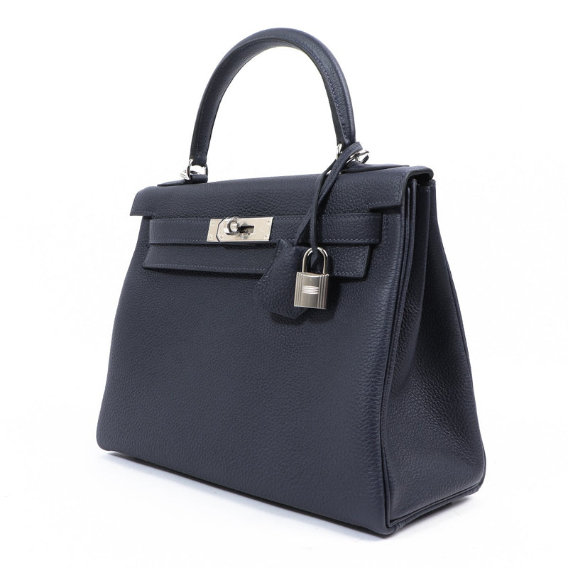 Hermès HSS Kelly 28 Bleu Nuit Togo Palladium Hardware