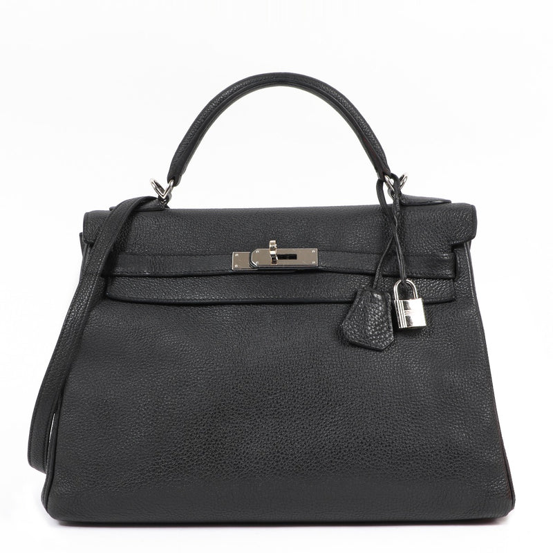 Shop authentic second hand luxury designer Hermès Kelly 32 Black Togo on labellov.com