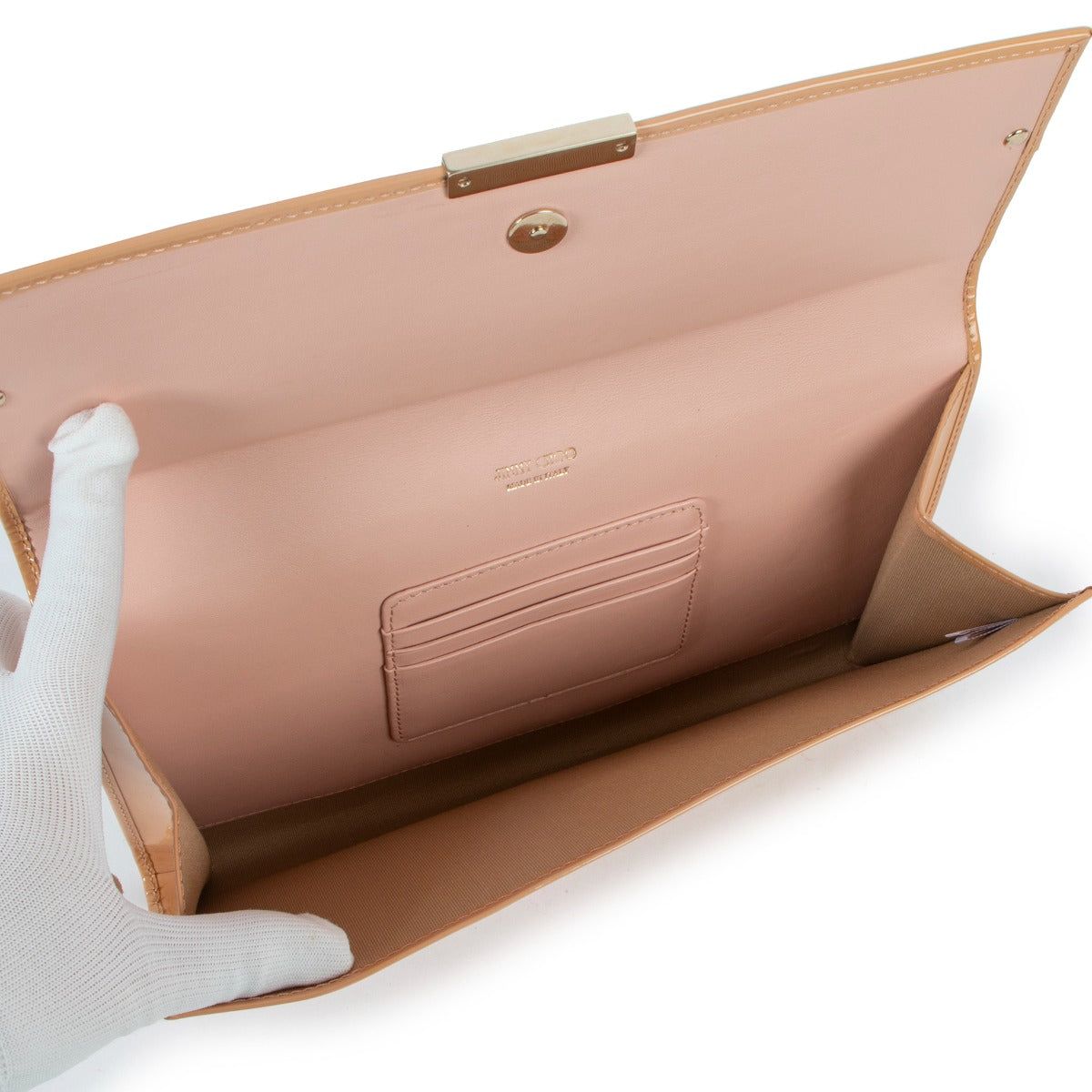 Jimmy Choo Reese Peach Patent Leather Clutch