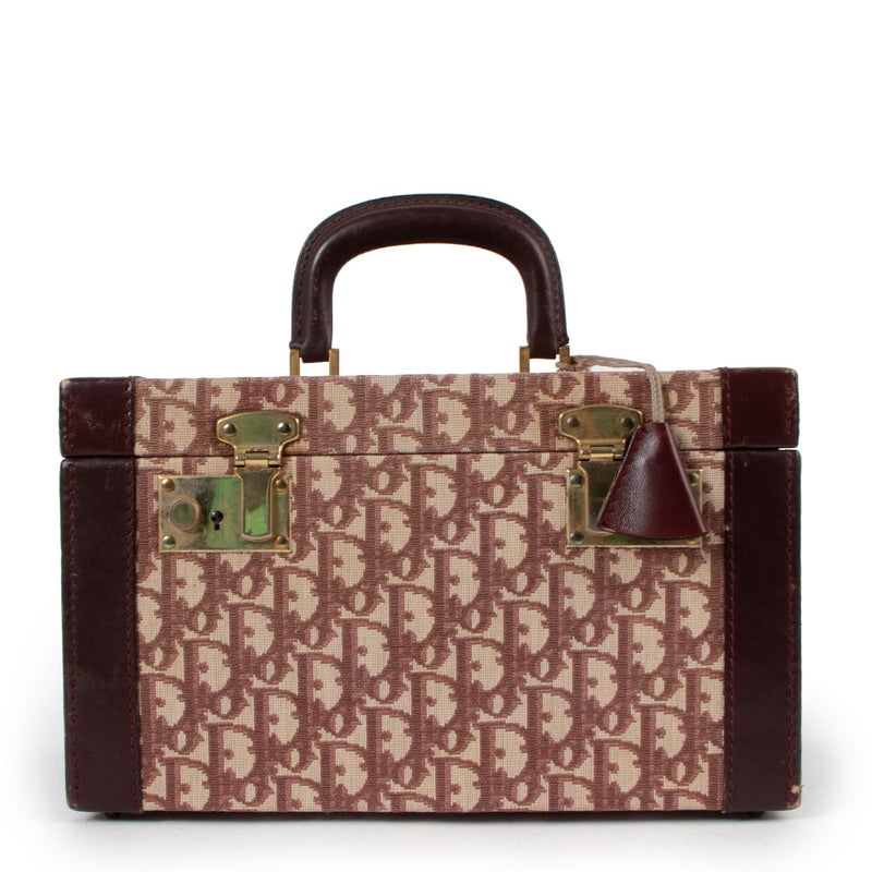 Christian Dior Burgundy Oblique Vintage Vanity Case