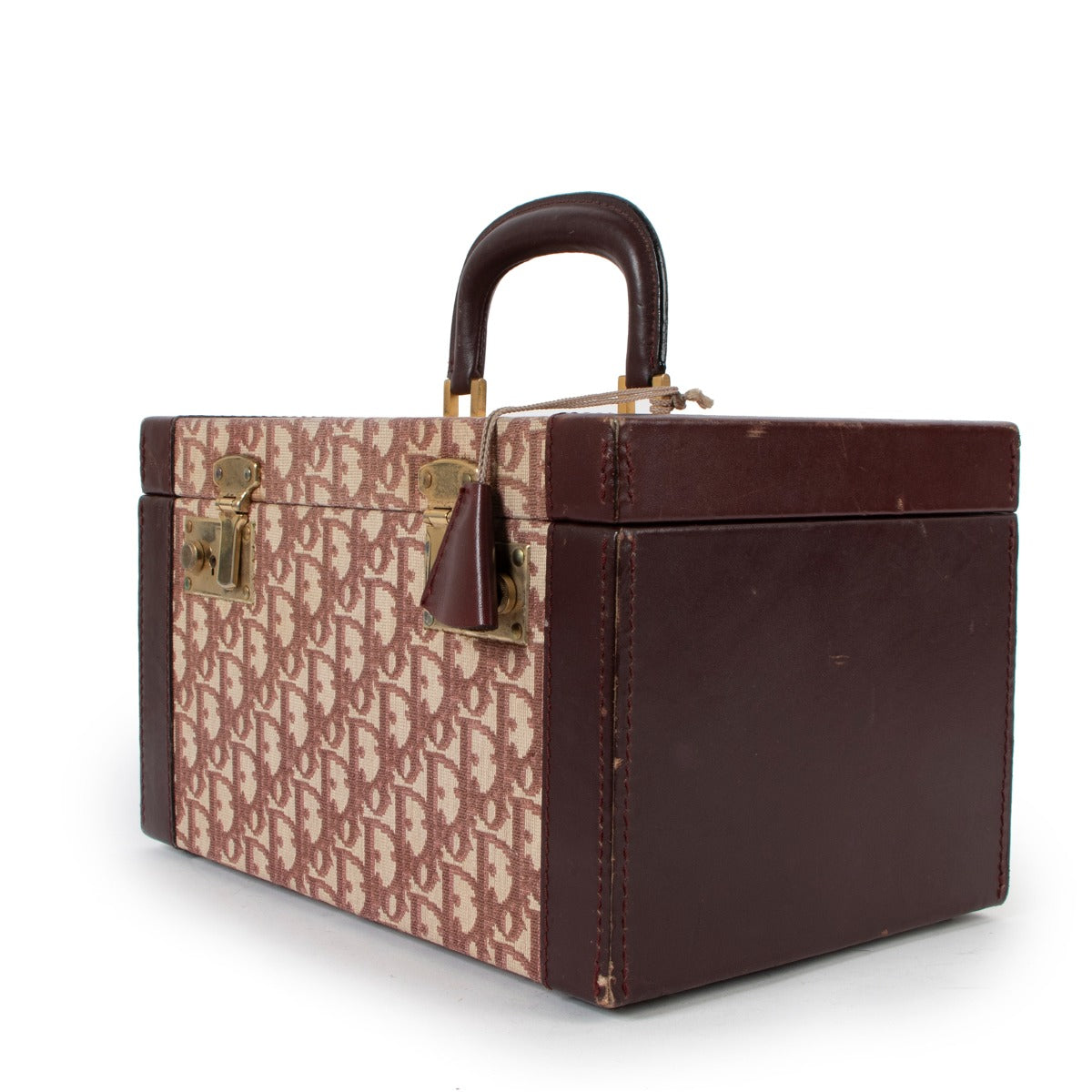 Christian Dior Burgundy Oblique Vintage Vanity Case