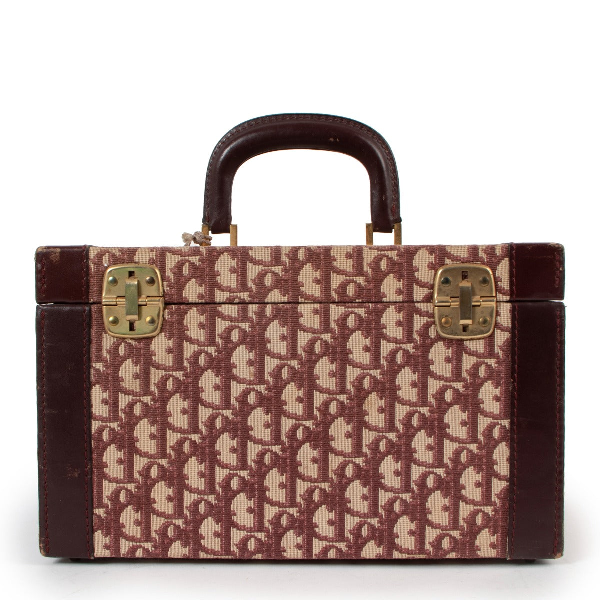 Christian Dior Burgundy Oblique Vintage Vanity Case