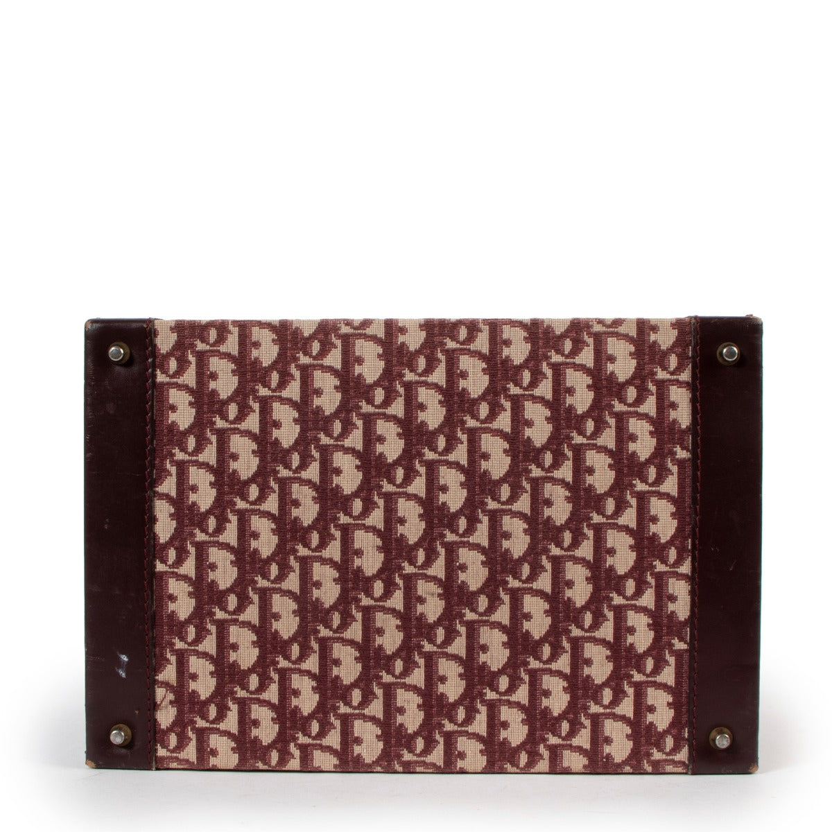 Christian Dior Burgundy Oblique Vintage Vanity Case