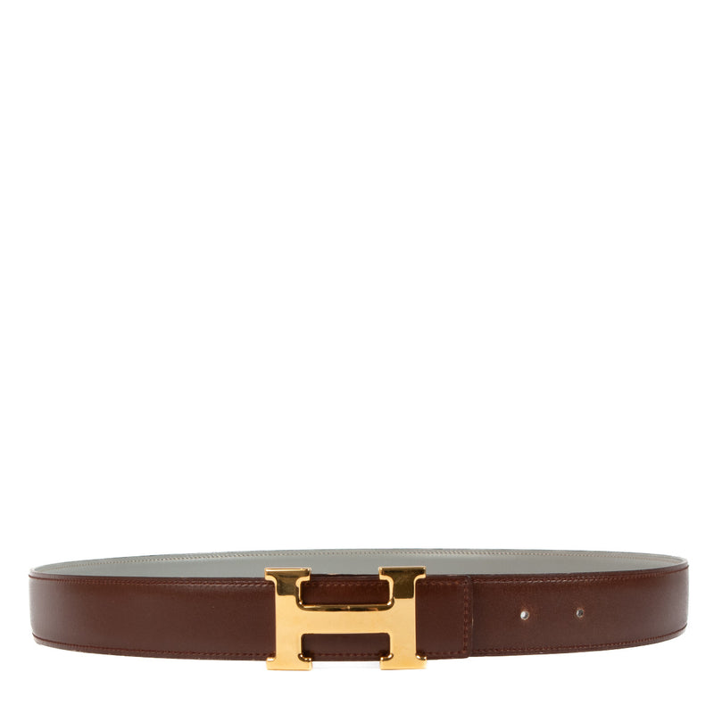 Hermès Bruine & Grijze H Gesp Riem - maat 90